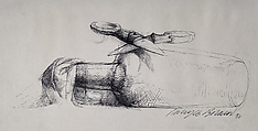 Bottle and Scissors, Carlyle Brown American, Black ink on paper