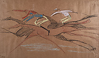 Horse Race, Wilhelm Hunt Diederich  American, born Hungary, Charcoal and pastel on brown paper