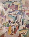 Street Scene in Bermuda, Albert Gleizes  French, Oil and watercolor on cardboard