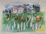 Paddock at Ascot, Raoul Dufy  French, Collotype with opaque watercolor (hand coloring)