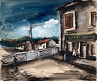 Village Street with Railing, Maurice de Vlaminck  French, Watercolor, gouache, and brush and pen and black ink on paper