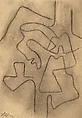 Untitled, Jean Arp  French, born Germany, Black crayon on paper