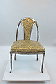 Chair, Edgar Brandt (French, Paris 1880–1960), Iron, modern plasticized Poly(vinyl chloride) (PVC-P) upholstery