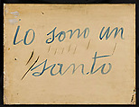 I Am a Saint (Io Sono un Santo), Lucio Fontana (Italian, 1899–1968), Ink on paper on canvas with cuts