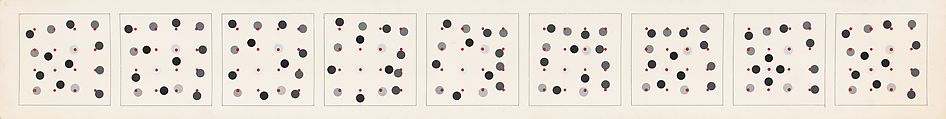 Nine Sequences of Translational Motion, Julio Le Parc Argentine, Opaque watercolor with graphite on board