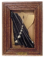 De quoi écrire un poème (Subject for Writing a Poem), Man Ray  American, Feather, string, paper, cardboard, and corrugated cardboard with artist’s frame