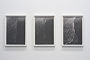 Three Verticals at Consecutive but Random Time Intervals, Saltburn-by-the-Sea, Jan 22, 2013, 11:55am-11:57am, Richard Forster (British, Saltburn-by-the-Sea, United Kingdom 1970), Graphite and white acrylic on paper