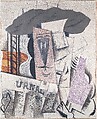 Student with a Newspaper, Pablo Picasso Spanish, Plaster, oil, Conté crayon, and sand on canvas