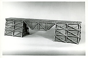 Bridge with Base #3, Siah Armajani  Iranian, Stained balsa wood