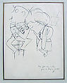 Couple at Le Boeuf sur le Toit, Jean Cocteau  French, Pen and black and brown inks on paper