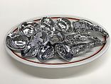 Chrome Shrimps and Clams, Robert Watts American, Chrome and glazed ceramic