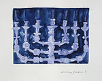 Menorah, Mark Podwal  American, Opaque watercolor and colored pencil on paper
