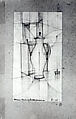 Drawing of a Coffeepot (for Kandinsky's Class, Bauhaus), Andor Weininger (American (born Hungary), Karancs 1899–1986 New York), Graphite and colored pencil on printed paper mounted on board