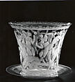 "Girls Playing Ball", Vase with Tray, Edward Hald Swedish, Engraved glass