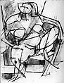 Untitled (Female Figure Study), George McNeil American, Charcoal on paper