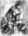 Untitled (Figure Study), George McNeil American, Charcoal on paper