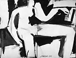 Untitled (figure study), Stephen Pace American, Brush and black ink on paper
