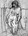 Untitled (female figure study), Ludwig Sander  American, Charcoal on paper