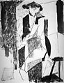 Untitled (female figure study), Giorgio Cavallon  American, born Italy, Brush and pen and black ink with graphite on paper