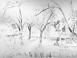 Sketch for "Sunrise on South Main Street", Fairfield Porter  American, Pen and black ink on paper