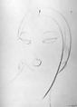 Head of a Woman, Gaston Lachaise American, Black crayon on paper