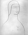 Head of a Woman, Gaston Lachaise American, Crayon on paper