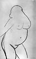 Figure of a Woman, Gaston Lachaise American, Black crayon on paper