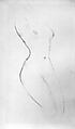 Torso of Nude Model, Kneeling, Wilhelm Lehmbruck  German, Black crayon on paper