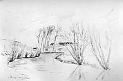 The River Morin in Spring Time, André-Dunoyer de Segonzac  French, Pen and black ink on paper