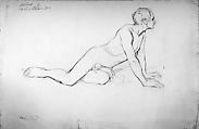 Reclining Male Nude, Edouard Vuillard  French, Charcoal on paper