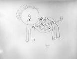 Untitled (Lion and Hunter), Francisco Toledo  Mexican, Graphite on paper