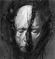 Death mask: Robert Ed Lee, Arnulf Rainer  Austrian, Photo-offset lithograph with glossy (est. ink) and semi-gloss opaque paints (est. opaque watercolor and crayon) (hand coloring)