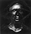 Death mask: A. Honegger, Arnulf Rainer  Austrian, Photo-offset lithograph with ballpoint pen, glossy (est. ink) and semi-gloss opaque paints (est. opaque watercolor and crayon) (hand coloring)