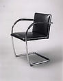 "BRNO" Armchair, Ludwig Mies van der Rohe (American (born Germany), Aachen 1886–1969 Chicago, Illinois), Chromed steel and bicast leather