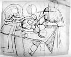 Study for "Portuguese Woman Pouring", Robert Delaunay  French, Pen and black ink and graphite on tracing paper