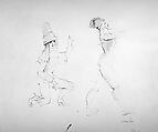 Two Figures, Leonor Fini  Italian, born Argentina, Pen and brown ink and wash on paper