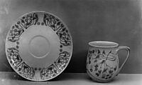 Cup and saucer, Edward Colonna  German, Porcelain