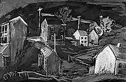 White Houses, John Sante American, Opaque watercolor on black paper