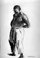 Negro Standing, Hugh Mesibov  American, Pen and ink and graphite on paper