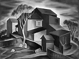 Composition of a House, Thomas Flavell  American, Pastel on tracing paper
