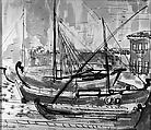 Greek Boats, Anne Poor American, Pen and ink and watercolor on paper