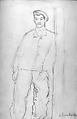 French Worker, Boris Solotareff  American, Black chalk on paper