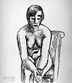 Seated Nude, Marcel Gromaire  French, Ink on paper
