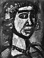 Head, Georges Rouault French, Brush and black ink, opaque watercolor and pastel on paper