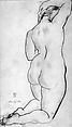 Kneeling Nude, Tsuguharu Foujita  French, born Japan, Graphite on paper