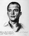 Astronaut Alan B. Shepard, Jr., Everett Raymond Kinstler  American, Charcoal and brown chalk,  with scratching out, on paper