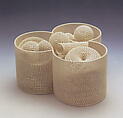 Tri-Lobed Vessel and Contents (Perforated Vessel Series), Tony Marsh  American, Glazed earthenware