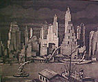 New York Waterfront, No. 2, Emil Ganso American, born Germany, Etching, drypoint and aquatint