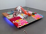 TOTAL PRODUCE (MORALITY), Cosima von Bonin  German, Octopus: Various fabrics, polyfill<br/>Base: Various fabrics, foam materials, wood, fluorescent lights
