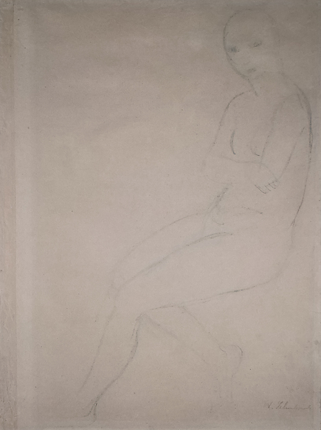 Seated Nude Model, Facing Left